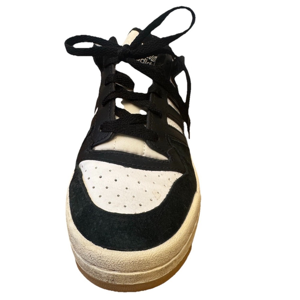Adidas Forum Low Shoe Black White Casual Sneakers Lace Up Youth Size 5 Boys - Picture 6 of 15